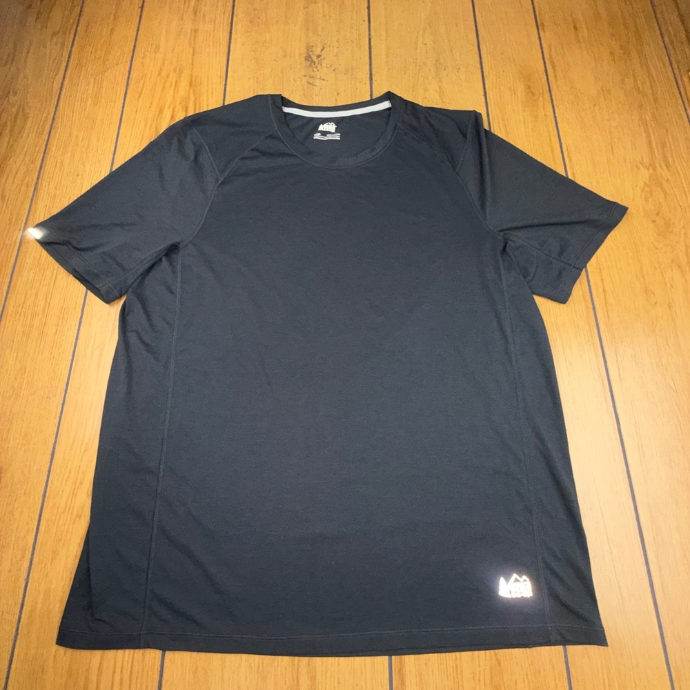 REI Co-op‎ Mens Sahara Performance T-Shirt Black Large Hiking Activewear 202656